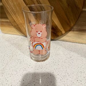 Cheer Bear Glass with Rainbow Design